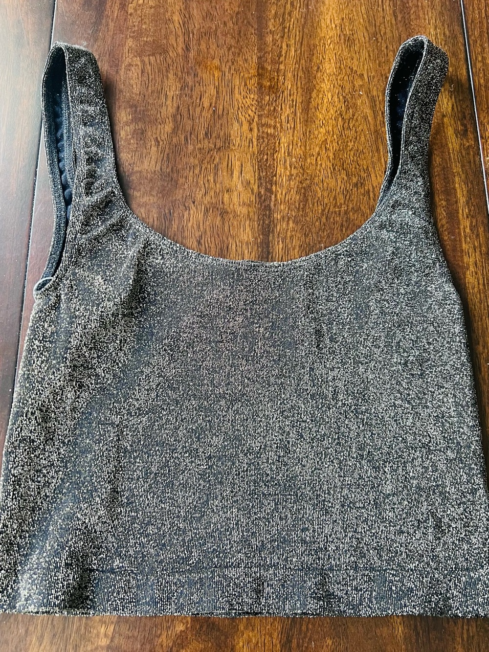 NWT Intimately Free People Black Gold Metallic Shim Crop Tank Cami Bralette XS/S - Picture 2 of 10